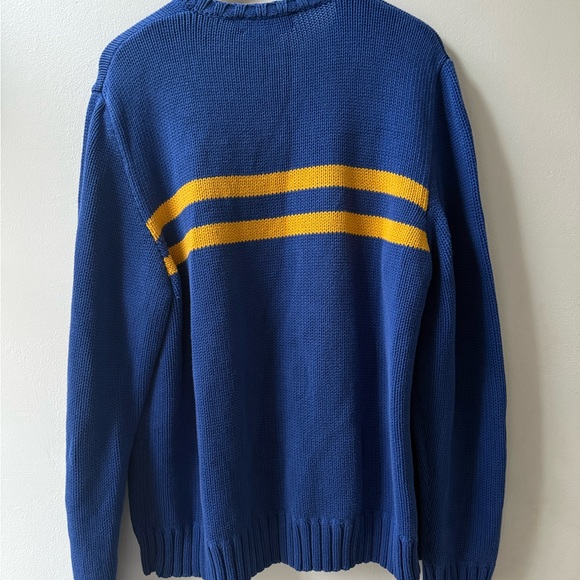 VNTG Polo by Ralph Lauren Blue Sweater with Yellow Stripes - Picture 5 of 5